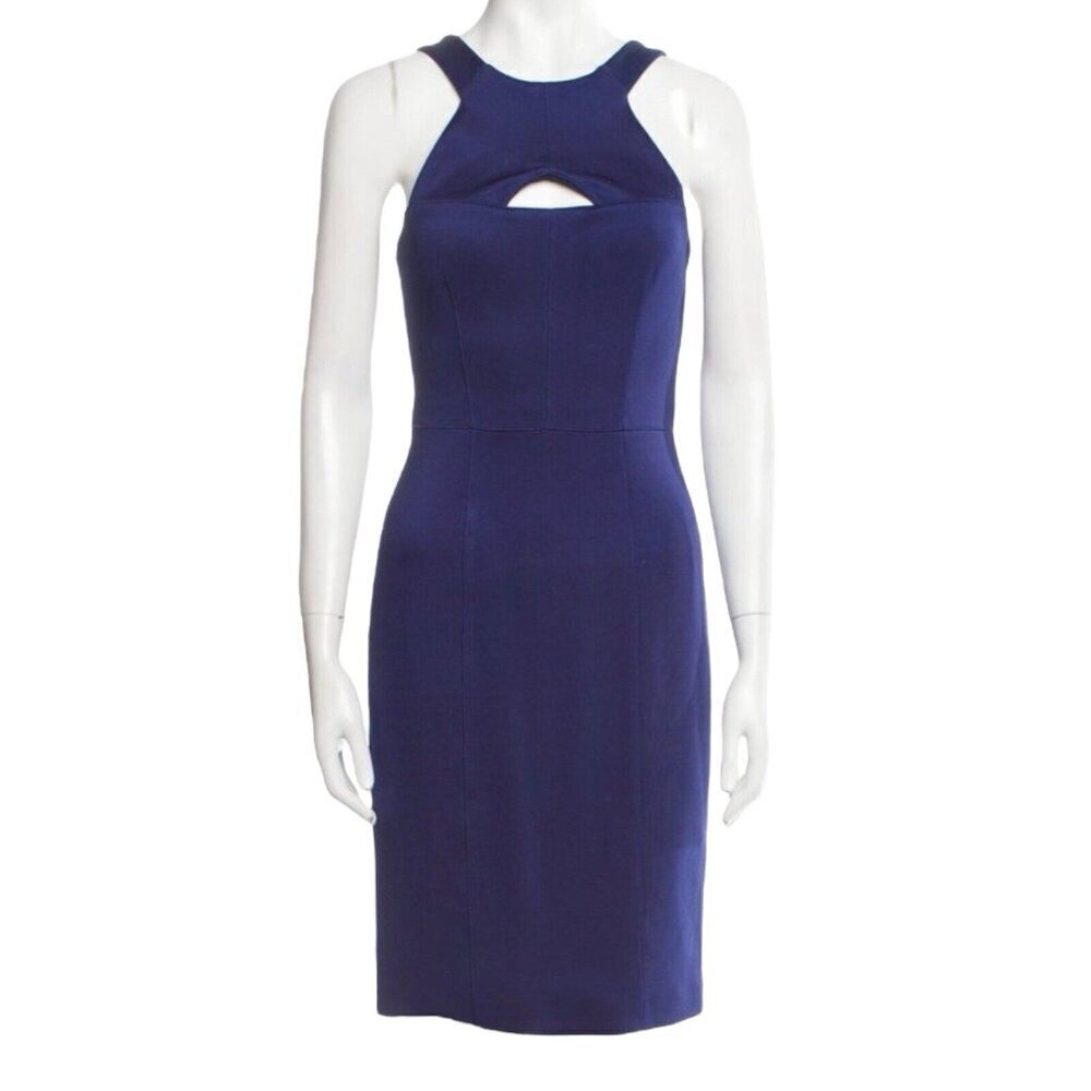 STUNNING Burberry Dress London Blue Sleeveless Sheath Business Casual Cute Small